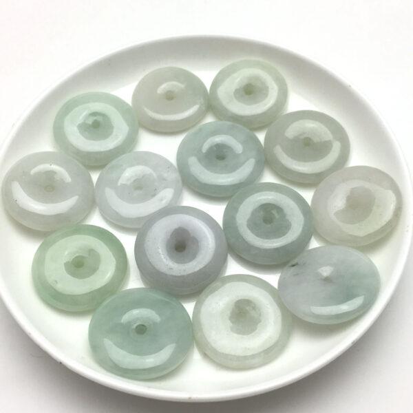 rondelle beads, jade bead, jadeite bead, white bead, green bead - Image 3