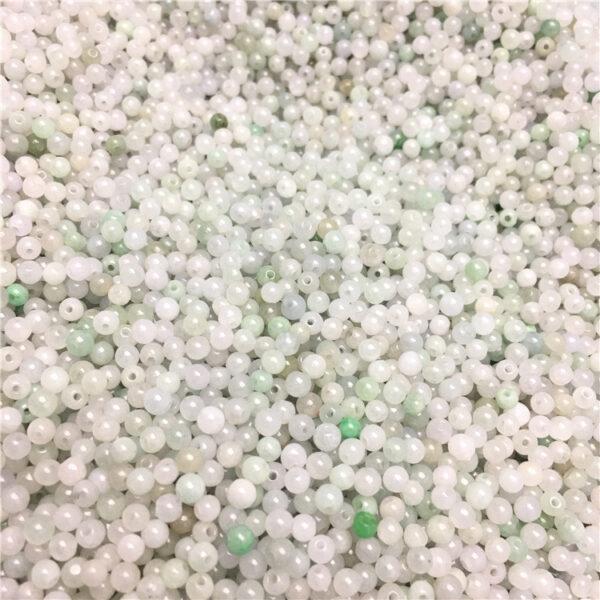 round beads, jade bead, jadeite bead, white bead, green bead, small bead - Image 3