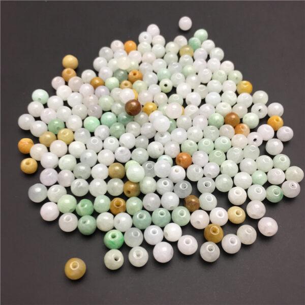 round beads, jade bead, jadeite bead, white bead, green bead, small bead - Image 3