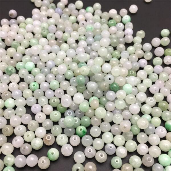 round beads, jade bead, jadeite bead, white bead, green bead, small bead - Image 8