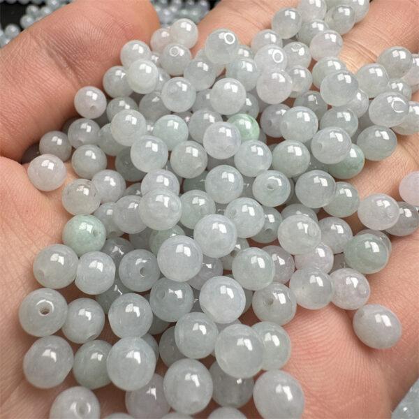 translucent bead, round bead, jade bead, jadeite bead, white bead - Image 3