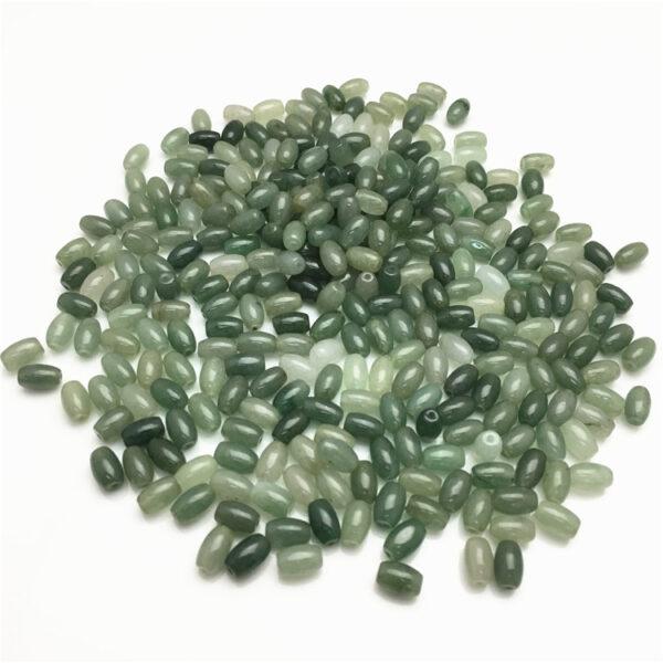 100 beads, rice bead, oval bead, jade bead, jadeite bead, oily bead, green bead - Image 4