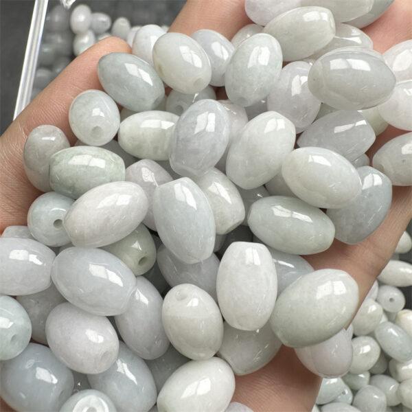 50 beads, rice bead, oval bead, jade bead, jadeite bead, white bead - Image 4