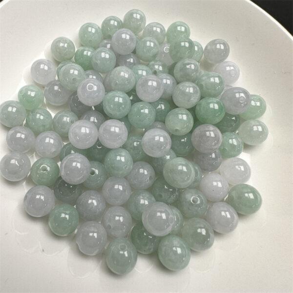 50 beads, round bead, jade bead, jadeite bead, ice bead, green bead - Image 4