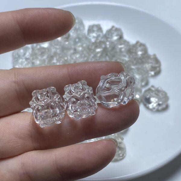 dragon bead, turtle bead, clear quartz bead, clear bead - Image 4