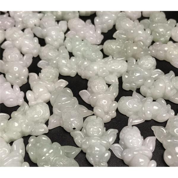 angel beads, angel charm, angel pendant, jade charm jade bead, jadeite bead, white bead - Image 4