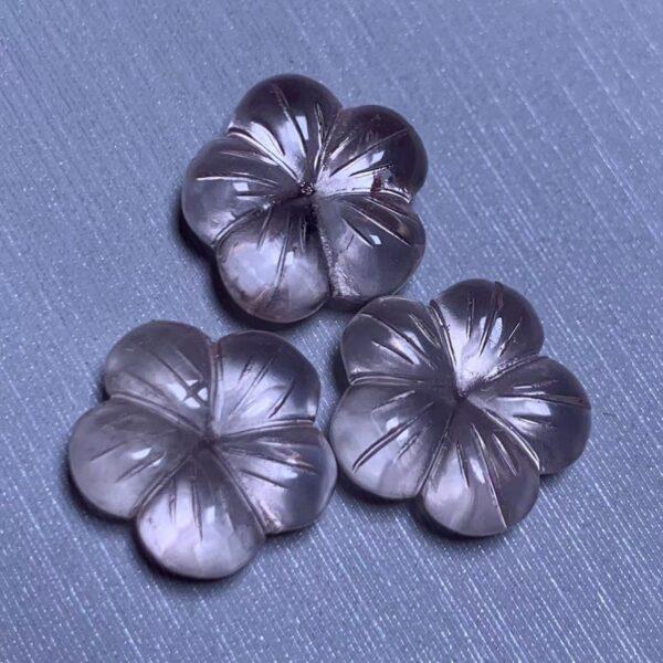 flower bead, rose quartz bead, pink bead, light pink bead - Image 4