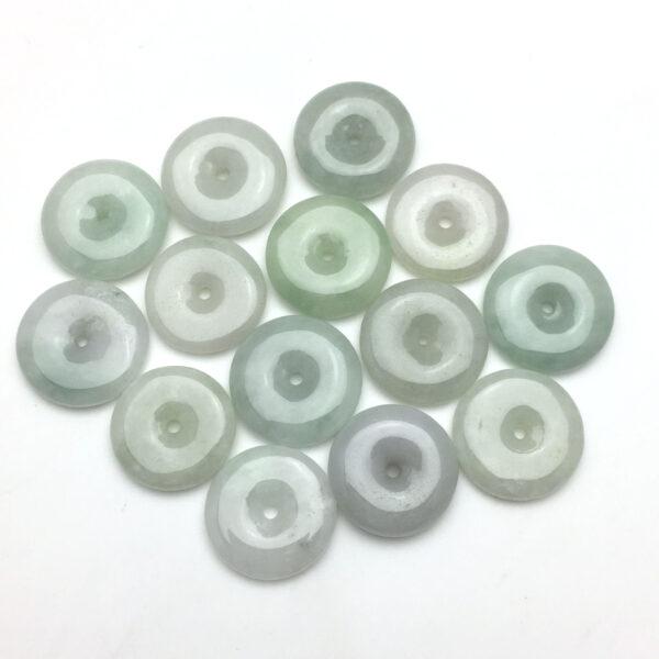 rondelle beads, jade bead, jadeite bead, white bead, green bead - Image 4