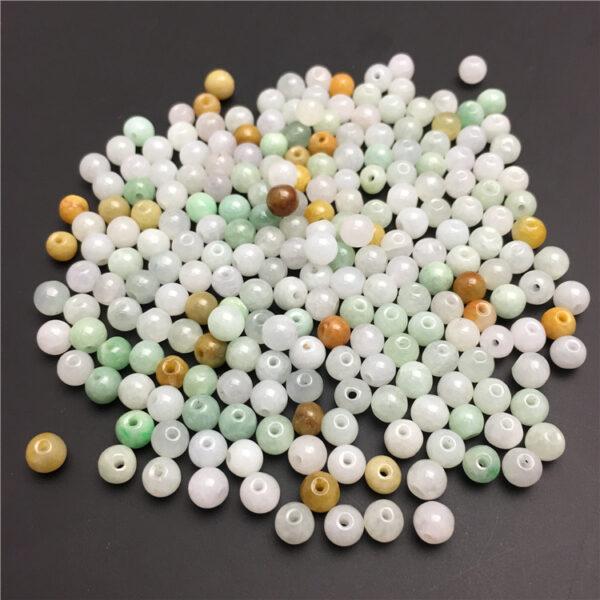 round beads, jade bead, jadeite bead, white bead, green bead, small bead - Image 4