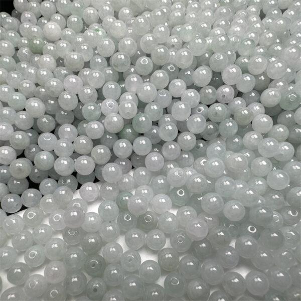 translucent bead, round bead, jade bead, jadeite bead, white bead - Image 4