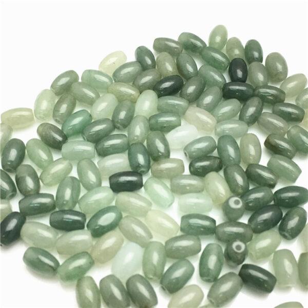 100 beads, rice bead, oval bead, jade bead, jadeite bead, oily bead, green bead - Image 5