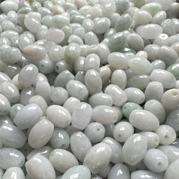 50 beads, rice bead, oval bead, jade bead, jadeite bead, white bead - Image 5