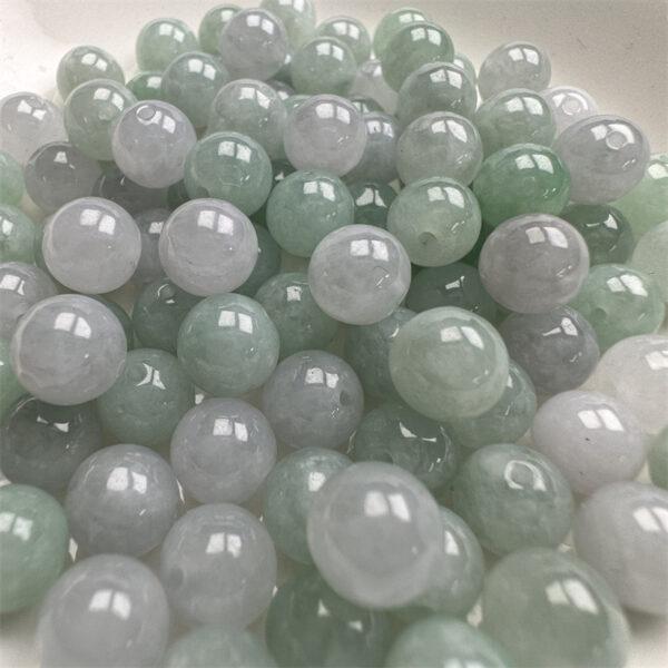 50 beads, round bead, jade bead, jadeite bead, ice bead, green bead - Image 5