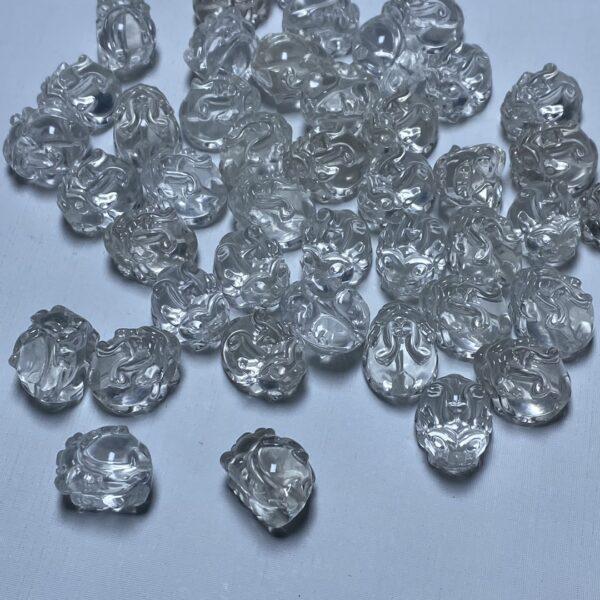 dragon bead, turtle bead, clear quartz bead, clear bead - Image 5