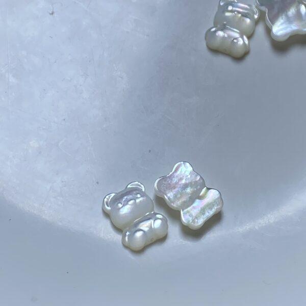 bear bead, shell bead, cute bead bead, white bead - Image 5