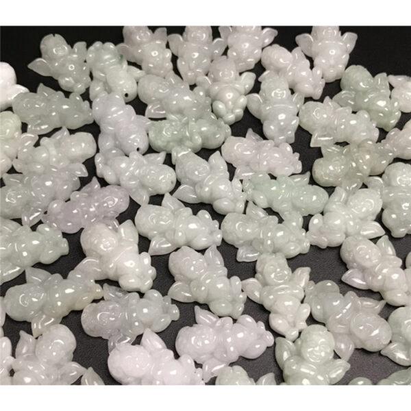 angel beads, angel charm, angel pendant, jade charm jade bead, jadeite bead, white bead - Image 5