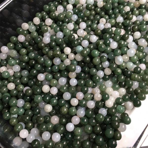 round beads, jade bead, jadeite bead, white bead, green bead - Image 5