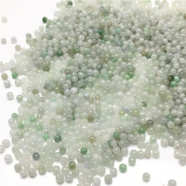 round beads, jade bead, jadeite bead, white bead, green bead, small bead - Image 5