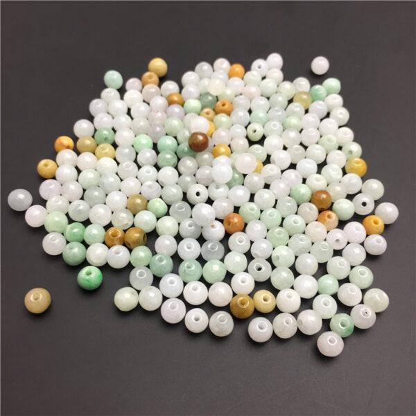 round beads, jade bead, jadeite bead, white bead, green bead, small bead - Image 5
