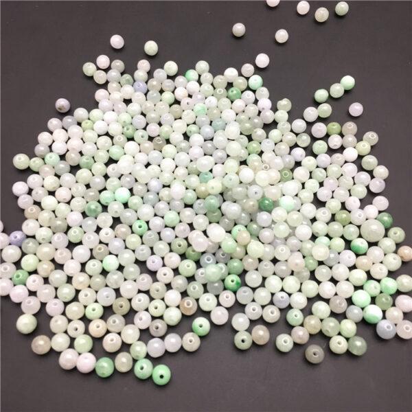 round beads, jade bead, jadeite bead, white bead, green bead, small bead - Image 6