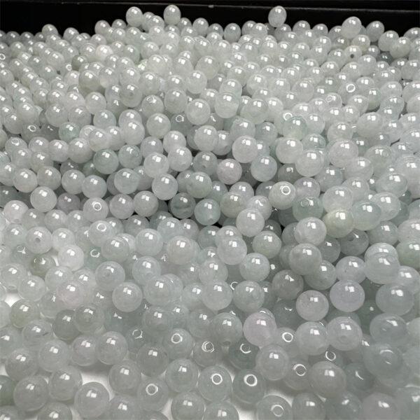 translucent bead, round bead, jade bead, jadeite bead, white bead - Image 5