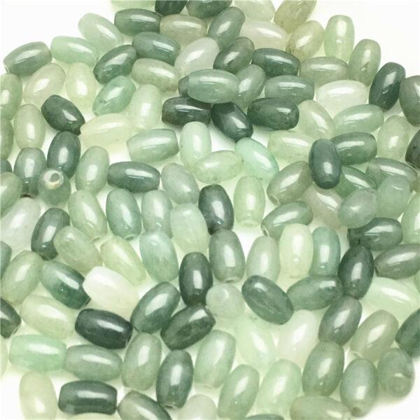 100 beads, rice bead, oval bead, jade bead, jadeite bead, oily bead, green bead - Image 6