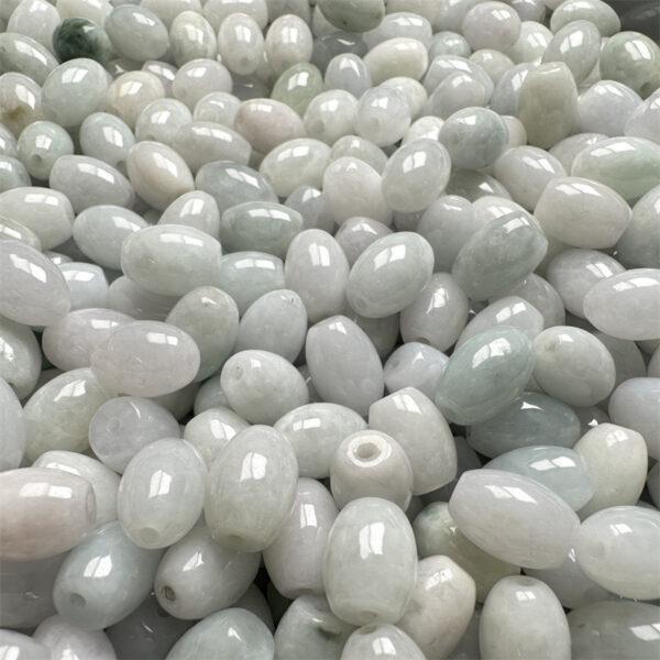 50 beads, rice bead, oval bead, jade bead, jadeite bead, white bead - Image 6