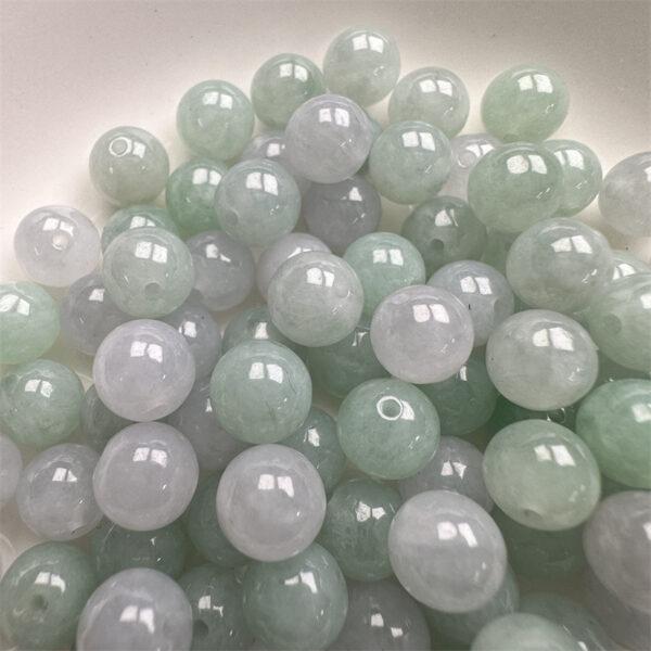 50 beads, round bead, jade bead, jadeite bead, ice bead, green bead - Image 6