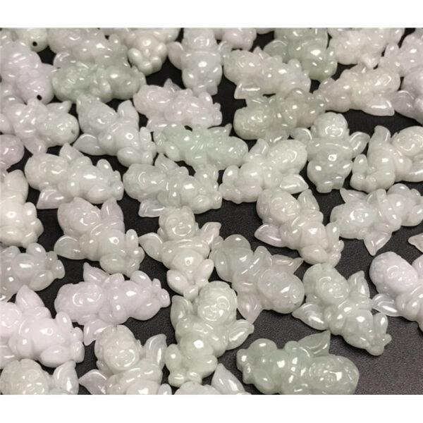 angel beads, angel charm, angel pendant, jade charm jade bead, jadeite bead, white bead - Image 6