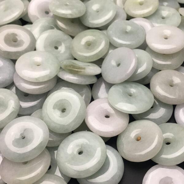 rondelle beads, jade bead, jadeite bead, white bead, green bead - Image 6