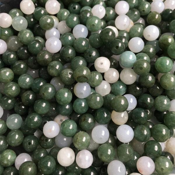 round beads, jade bead, jadeite bead, white bead, green bead - Image 6