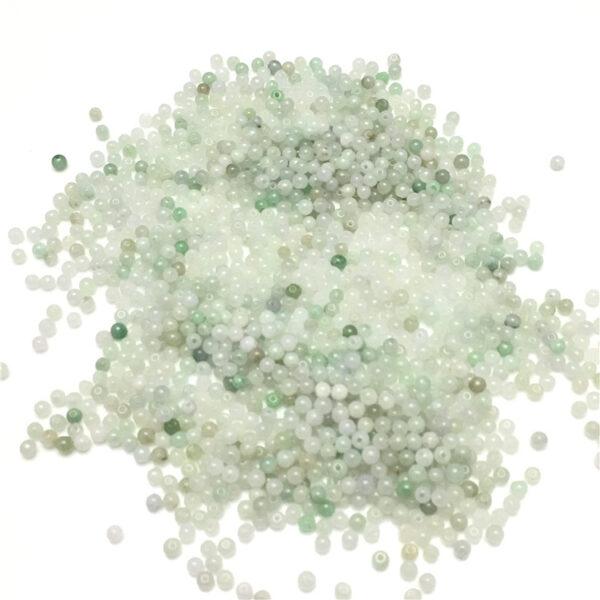 round beads, jade bead, jadeite bead, white bead, green bead, small bead - Image 6