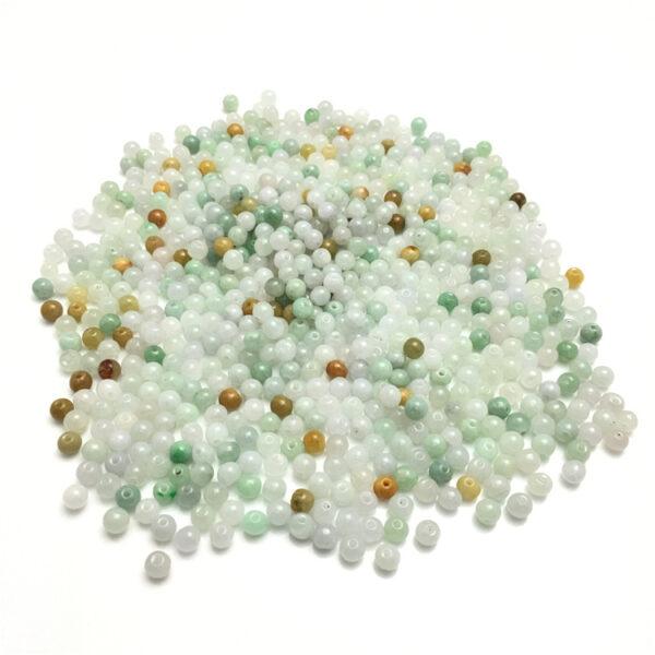 round beads, jade bead, jadeite bead, white bead, green bead, small bead - Image 6
