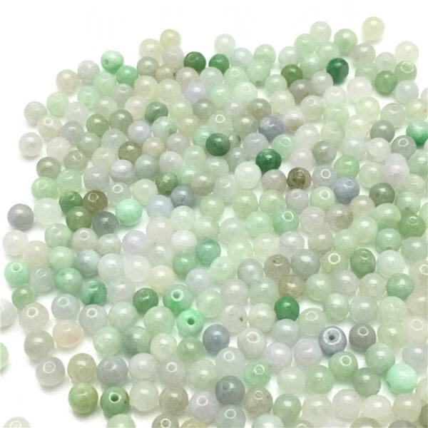 round beads, jade bead, jadeite bead, white bead, green bead, small bead - Image 5