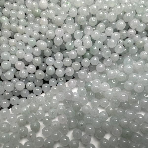 translucent bead, round bead, jade bead, jadeite bead, white bead - Image 6