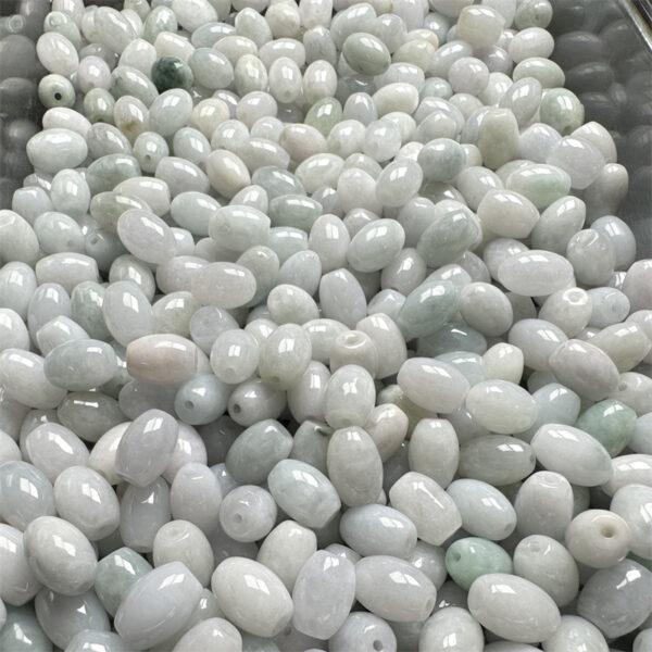 50 beads, rice bead, oval bead, jade bead, jadeite bead, white bead - Image 7