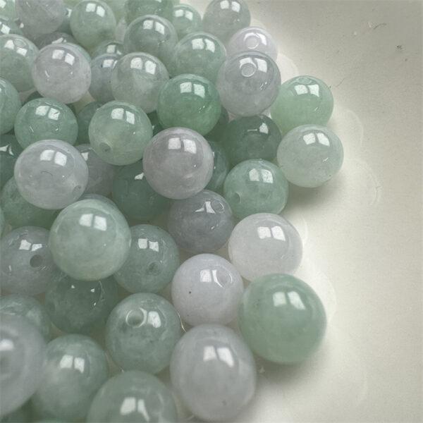 50 beads, round bead, jade bead, jadeite bead, ice bead, green bead - Image 7