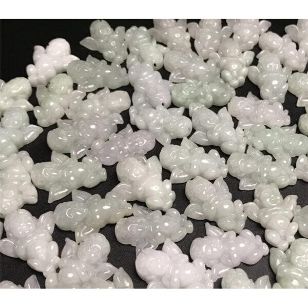 angel beads, angel charm, angel pendant, jade charm jade bead, jadeite bead, white bead - Image 7
