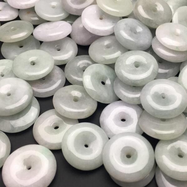 rondelle beads, jade bead, jadeite bead, white bead, green bead - Image 7