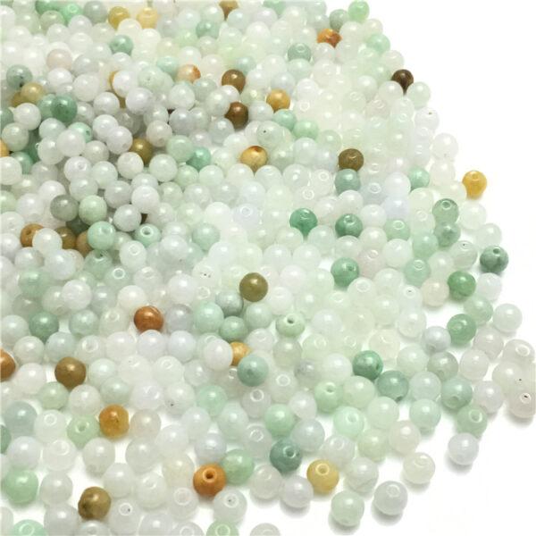 round beads, jade bead, jadeite bead, white bead, green bead, small bead - Image 7