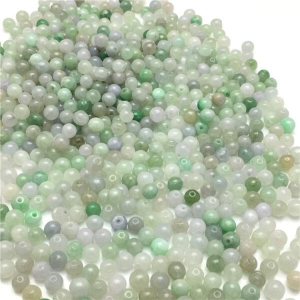 round beads, jade bead, jadeite bead, white bead, green bead, small bead - Image 4