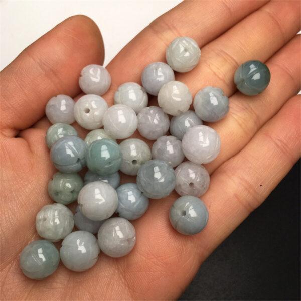 flower bead, lotus flower bead, round bead,  jade bead, jadeite bead - Image 7