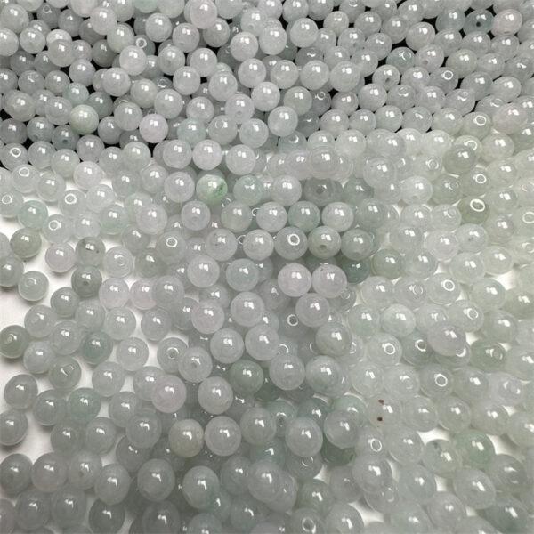 translucent bead, round bead, jade bead, jadeite bead, white bead - Image 7