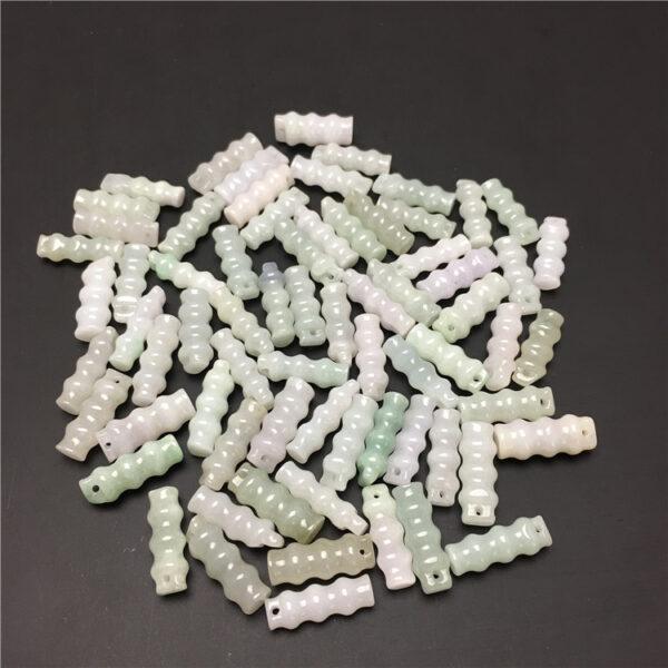 knot beads, bamboo pendant, jade charm, jade bead, jadeite bead, white bead, green bead - Image 8