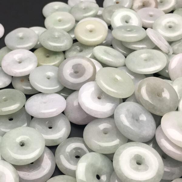 rondelle beads, jade bead, jadeite bead, white bead, green bead - Image 8