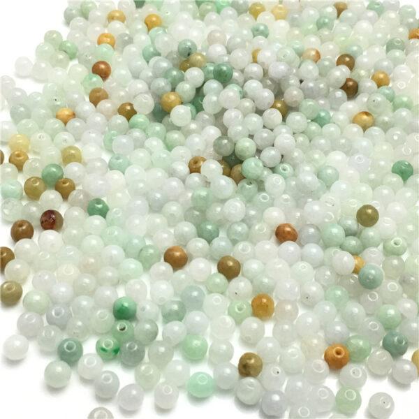 round beads, jade bead, jadeite bead, white bead, green bead, small bead - Image 8