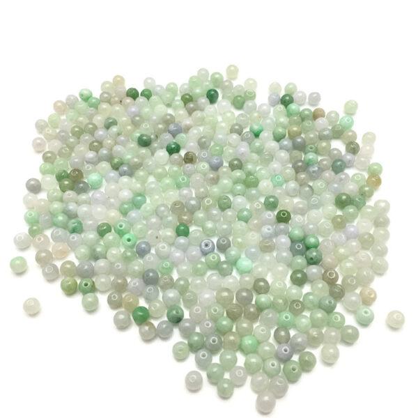 round beads, jade bead, jadeite bead, white bead, green bead, small bead - Image 3