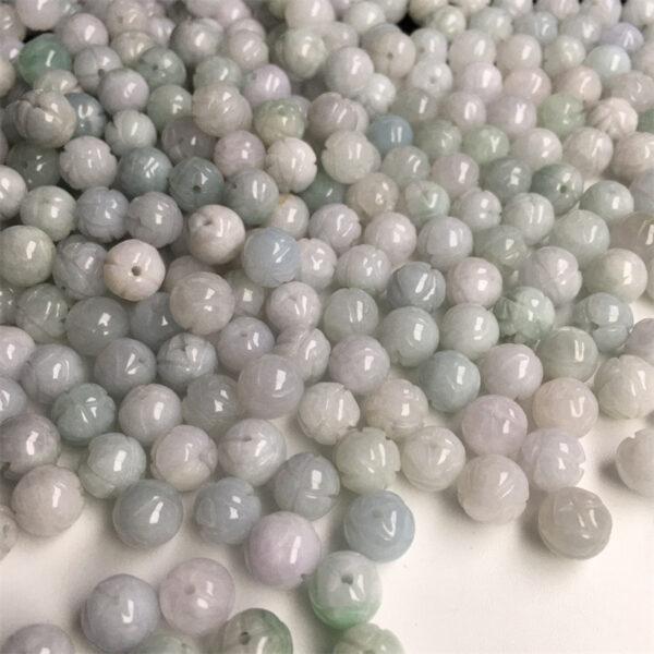 flower bead, lotus flower bead, round bead,  jade bead, jadeite bead - Image 8