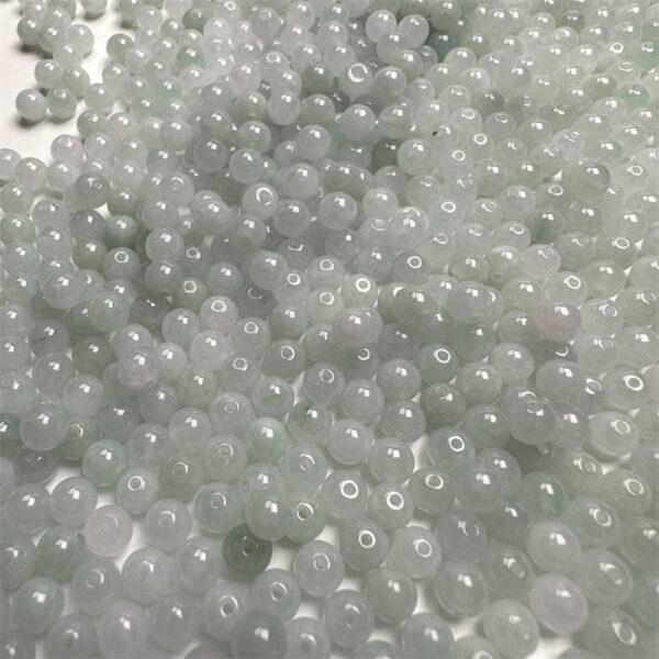 translucent bead, round bead, jade bead, jadeite bead, white bead - Image 8
