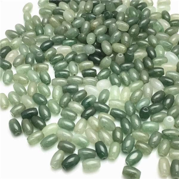 100 beads, rice bead, oval bead, jade bead, jadeite bead, oily bead, green bead - Image 8